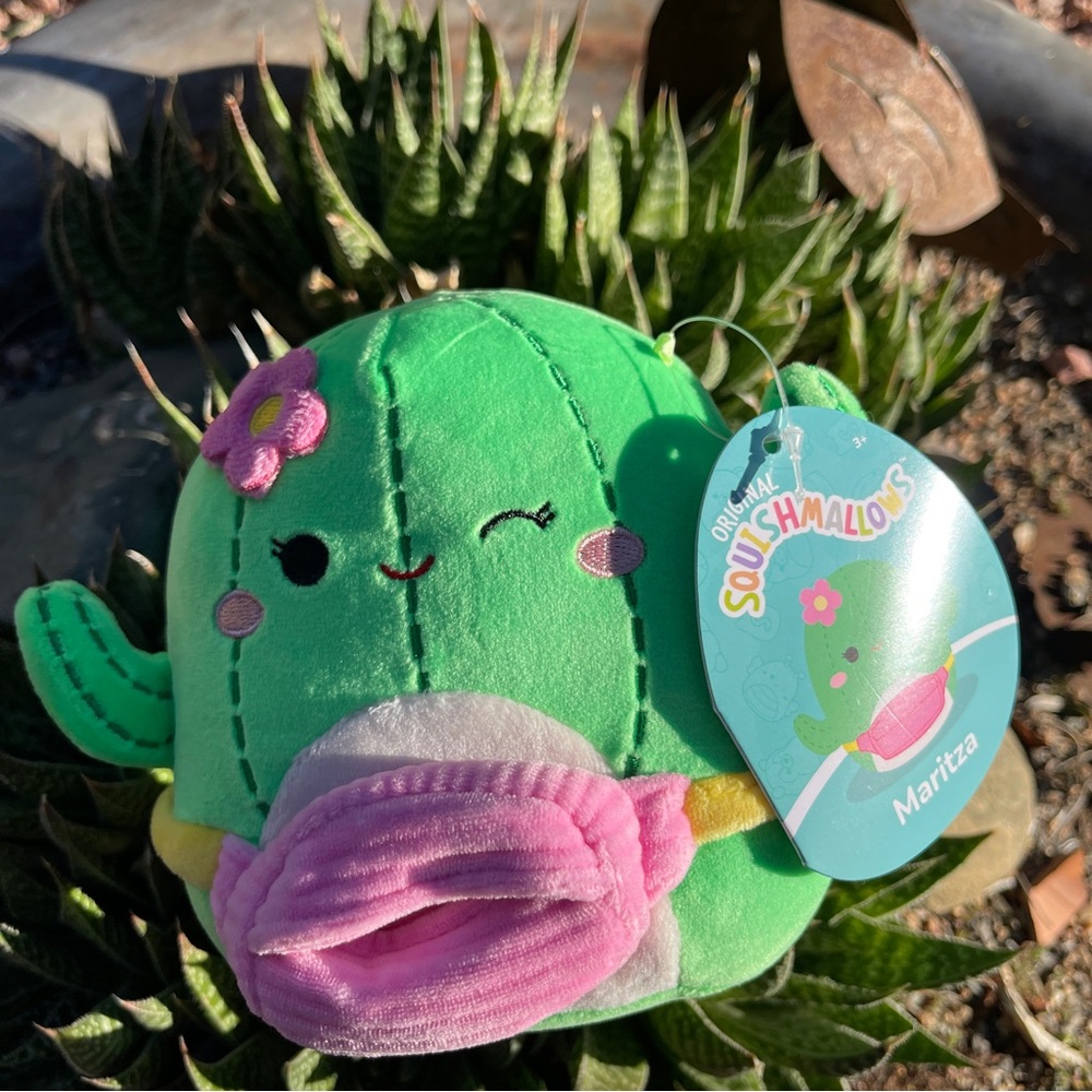 Squishmallows Cactus winking with signature pink fanny pack. 5โ - Picture 5 of 9